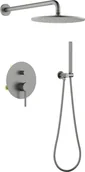 Baterie podtynkowe - Zestaw prysznicowy podtynkowy z deszczownicą i prysznicem BLUE WATER BOSTON BOS-ZKP.150GN gun metal (GRAFIT INOX) ( - miniaturka - grafika 1