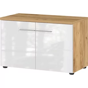 Biała szafka na buty w dekorze dębu z siedziskiem Aledo – Germania - Szafki na buty - miniaturka - grafika 1