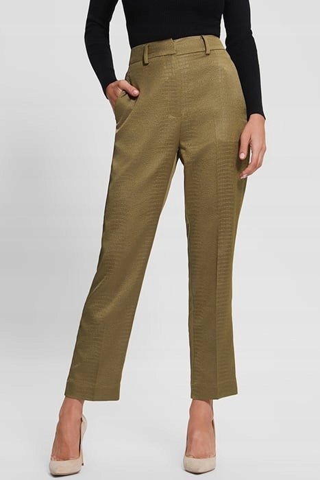 GUESS ELEGANCKIE SPODNIE CYGARETKI KHAKI ZAMEK XS G_A