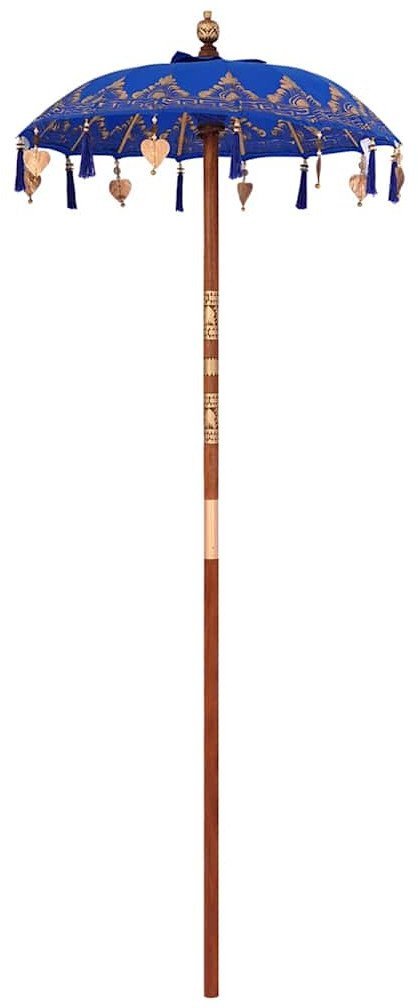 vidaXL Baliński Parasol Inny Niebieski x 260 cm Bawełna i lite drewno