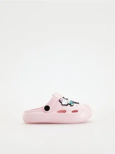 Reserved - Gumowe sandały z przypinkami Hello Kitty - pastelowy róż - Buciki dla niemowląt - miniaturka - grafika 1