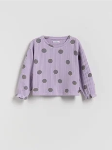 Reserved - Wzorzysta bluzka - lawendowy - Bluzki dla niemowląt - miniaturka - grafika 1