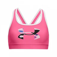 Bielizna sportowa damska - Dziewczęcy biustonosz treningowy UNDER ARMOUR UA Crossback Graphic Sports Bra - miniaturka - grafika 1