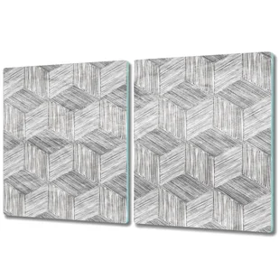 Szklane Deski Kuchenne - Dekoracyjny Element - 2x 40x52 cm - Szare kostki efekt 3d - Deski do krojenia Szklane Deski Kuchenne - Dekoracyjny Element - 2x 40x52 cm - Szare kostki efekt 3d - Deski do krojenia - miniaturka - grafika 1