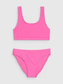 Stroje kąpielowe dla dziewczynek - 4F Kostium kąpielowy dwuczęściowy dziewczęcy - różowy 158/164 (12-14 lat) - miniaturka - grafika 1