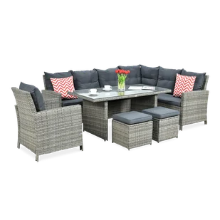 Narożnik Z Technorattanu Ibiza + Fotel Grey - Meble ogrodowe Narożnik Z Technorattanu Ibiza + Fotel Grey - Meble ogrodowe - miniaturka - grafika 1