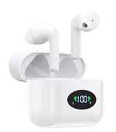 Słuchawki - Słuchawki bezprzewodowe douszne BLUETOOTH Air Buds SPORTOWE BIAŁE IPX6 - miniaturka - grafika 1