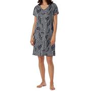 Piżamy damskie - Schiesser Damska koszula nocna z krótkim rękawem bawełna modal koszula nocna Bigshirt - Nightwear, Jade Floral_179241, 44 - miniaturka - grafika 1