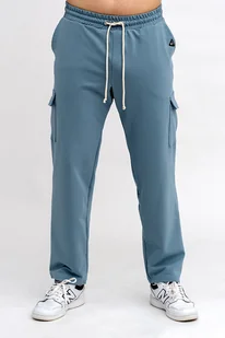 Spodnie męskie męskie bojówki NIEBIESKIE - Spodnie męskie Spodnie męskie męskie bojówki NIEBIESKIE - Spodnie męskie - miniaturka - grafika 1