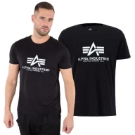 Odzież taktyczna i umundurowanie - Koszulka Alpha Industries Basic Reflective Print 100501RP 03 - Czarna 3XL - miniaturka - grafika 1