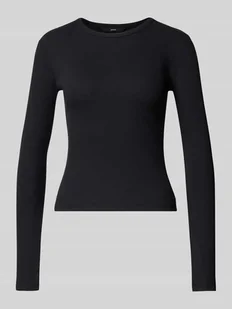 Bluzka z długim rękawem o kroju slim fit z mieszanki bawełny model ‘CHLOE’ - Bluzki damskie - miniaturka - grafika 1
