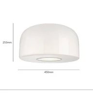 Lampy sufitowe - FLOS Lampa sufitowa designerska Bellhop Glass C2, możliwość ściemniania, biały / opal, sypialnia, szkło - miniaturka - grafika 1