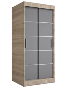 Szafa przesuwna w kolorze dąb sonoma + antracyt C5-C76 - Szafy - miniaturka - grafika 1