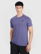 Koszulki sportowe męskie - 4F Koszulka treningowa szybkoschnąca męska - niebieska 3XL - miniaturka - grafika 1