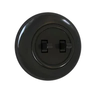 Wyłączniki światła i elektryczne - DPM Włącznik podwójny SCHODOWY LF0022B czarny DPM - miniaturka - grafika 1