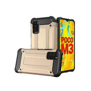 Hybrid Armor pancerne hybrydowe etui pokrowiec Xiaomi Redmi Note 10 5G / Poco M3 Pro złoty - Etui i futerały do telefonów - miniaturka - grafika 1