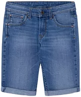 Spodenki damskie - Pepe Jeans Chłopięce szorty z gotówką, Niebieski (Denim-js4), 14 lat - miniaturka - grafika 1
