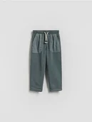 Spodenki dla niemowląt - Reserved - Bawełniane spodnie - oliwkowy - miniaturka - grafika 1