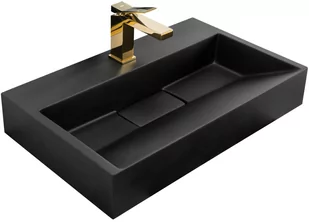 Rea UMYWALKA KONGLOMERATOWA NABLATOWA GOYA BLACK MAT 60CM U8779 - Umywalki - miniaturka - grafika 1