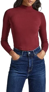 Pepe Jeans Koszulka damska Winona Perkins, Czerwony (bordowy), M - Koszulki i topy damskie - miniaturka - grafika 1