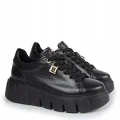 Sneakersy damskie - Carinii B10023-E50 sneakersy półbuty damskie sportowe modne skórzane r.38 - miniaturka - grafika 1