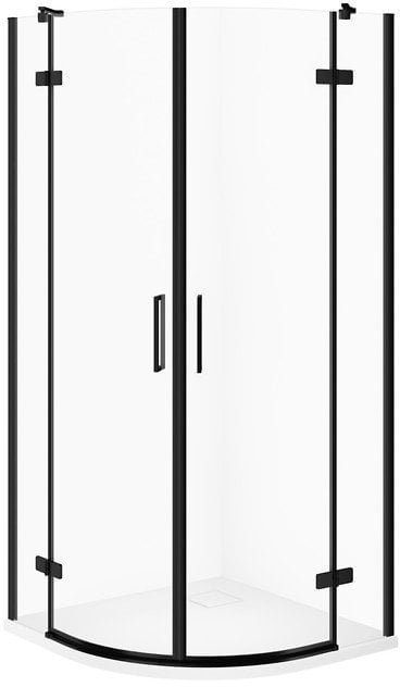 Cersanit SET C629 Kabina CITY PÓŁOKR CZARNA 90X90X195+TAKO SLIM BIAŁY MAT WIR