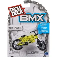Samochody i pojazdy dla dzieci - Tech Deck mały zestaw fingerbike BMX mini rower na palce żółty Wethepeople + naklejki - miniaturka - grafika 1