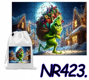 PUZZLE 24 EL. UKŁADANKA GRINCH PREZENTY ŚWIĘTA + WORECZEK Z NADRUKIEM - Puzzle - miniaturka - grafika 1