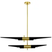 Lampy sufitowe - KingHome Lampa wisząca APOLLO 2 czarna - szczotkowane złoto MD21419-4M(2)BLACK.G MD21419-4M(2)BLACK.G MD21419-4M(2)BLACK.G - miniaturka - grafika 1