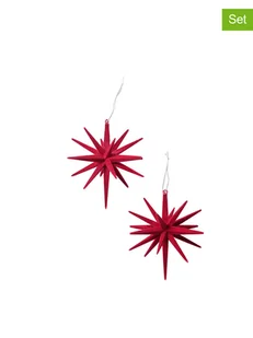 Boltze Zawieszki dekoracyjne (2 szt.) "Tove" w kolorze czerwonym - Ø 14 cm - Ozdoby bożonarodzeniowe - miniaturka - grafika 1