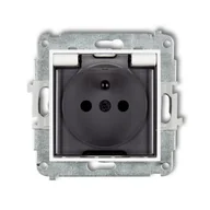 Gniazdka elektryczne - Karlik Gniazdo z klapką dymną MINI - biały - miniaturka - grafika 1