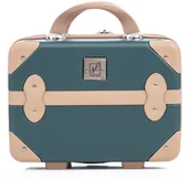 Walizki - Kuferek SEMI LINE T5838-1 Vintage 23 cm Zielono-różowy - miniaturka - grafika 1