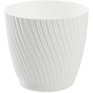 Doniczka z podstawką Tubas 17 cm, biała - Donice - miniaturka - grafika 1