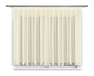 Firany - FIRANA GOTOWA 700X100,PROSTA,WOAL ECRU,GIPIURA 8CM - miniaturka - grafika 1