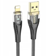 Kable USB - Kabel USB A do Lightning Hoco 2,4A 1,2 m U121 czarny transparentny - miniaturka - grafika 1