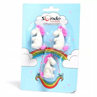Gumka do ścierania jednorożec unicorn gumki 3 szt - Gumki biurowe - miniaturka - grafika 1