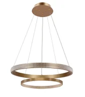 Lampy sufitowe - Wisząca okrągła złota lampa z kryształami - M079 B3-C05 - miniaturka - grafika 1