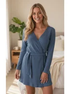 Piżamy damskie - Passion Moonelle - Trzyczęściowa piżama z szlafrokiem, Niebieska Wariant/Rozmiar: M DOSTAWA 24h GWRANCJA - miniaturka - grafika 1