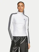 Bluzki damskie - adidas Bluzka adicolor 3-Stripes JG1535 Biały Slim Fit - miniaturka - grafika 1
