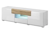 Szafki RTV - Szafka RTV dwudrzwiowa z szufladami i wnęką Toledo 41 - biały połysk / san remo - miniaturka - grafika 1
