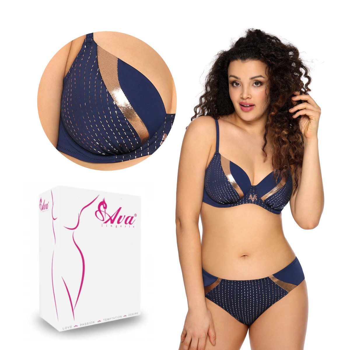 Strój kąpielowy góra biustonosz soft SK 138 miękki atramentowy 85E