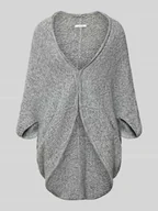 Swetry damskie - Ponczo z prążkowanymi wykończeniami model ‘Amaryllis’ - miniaturka - grafika 1