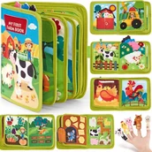 Zabawki sensoryczne - Książeczka Manipulacyjna Sensoryczna Montessori Tablica Zabawka Edukacyjna - miniaturka - grafika 1