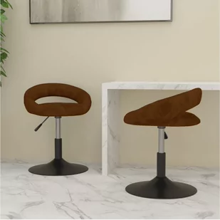vidaXL Obrotowe krzesła stołowe 2 szt. brązowe obite aksamitem 334261 - Krzesła - miniaturka - grafika 1
