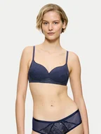 Biustonosze - Triumph Biustonosz z fiszbiną Delightful Spotlight 10219875 Granatowy - miniaturka - grafika 1