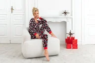 Piżamy damskie - Donna Piżama Santi Long Black 38 czarny - miniaturka - grafika 1