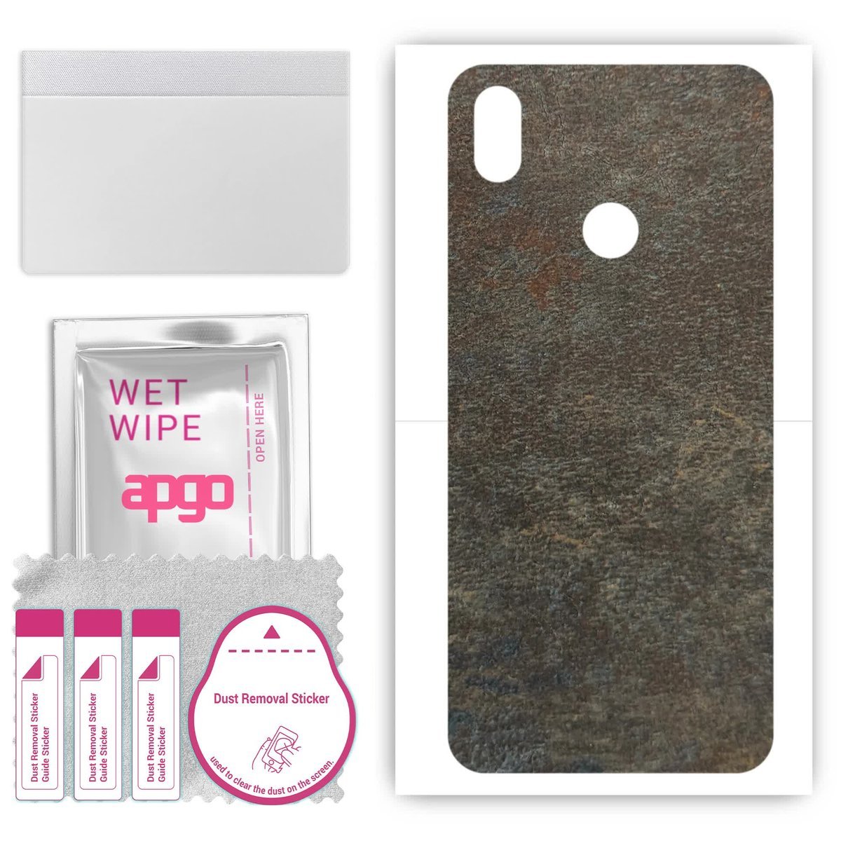 Folia naklejka skórka strukturalna na TYŁ do HTC Wildfire E1 - Kamień Księżycowy - apgo SKINS