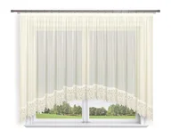 Firany - FIRANA GOTOWA 400x100 ŁUK, WOAL ECRU, GIPIURA 15cm - miniaturka - grafika 1