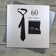 Kartki okolicznościowe i zaproszenia - WHITE COTTON CARDS White Cotton Cards Duża ręcznie wykonana męska kartka z okazji 60. urodzin, XSBC60 XSBC60 - miniaturka - grafika 1