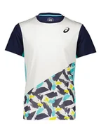 Koszulki sportowe męskie - asics Koszulka sportowa "Court Graphic" w kolorze granatowym ze wzorem - miniaturka - grafika 1